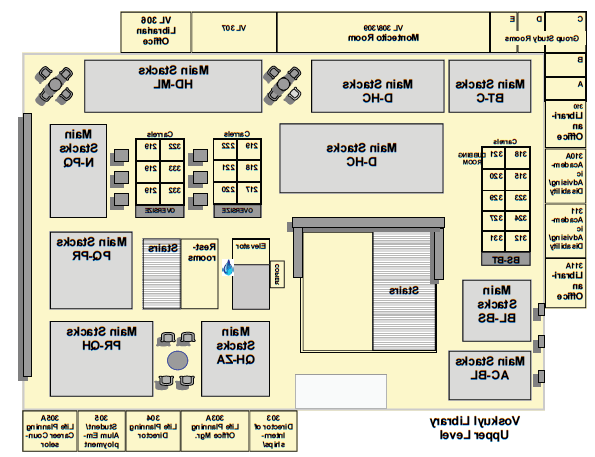 Library upper level map